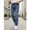 PÁNSKÉ DŽÍNY SLIM FIT S PÁSKEM MODRÉ (Velikost 32)