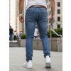 PÁNSKÉ DŽÍNY SLIM FIT S PÁSKEM MODRÉ (Velikost 32)