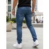 PÁNSKÉ DŽÍNY SLIM FIT S PÁSKEM MODRÉ (Velikost 32)