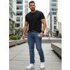 PÁNSKÉ DŽÍNY SLIM FIT S PÁSKEM MODRÉ (Velikost 32)