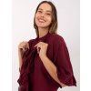 VÍNOVÁ DÁMSKÁ BAVLNĚNÁ KOŠILE S VOLÁNY A 3/4 RUKÁVY (Velikost ONE SIZE)