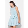 DÁMSKÉ ELEGANTNÍ MODRÉ ŠATY S MAŠLÍ V PASE K271 BLUE (Velikost L)
