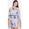 MINI ŠATY S PEŘÍM K426 PATTERN 53 (Velikost XL)