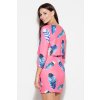 RŮŽOVÉ MINI ŠATY S PEŘÍM K426 PATTERN 52 (Velikost XL)