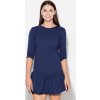 ŠATY S VOLÁNOVOU SUKNÍ K222 NAVY (Velikost L)
