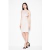 ŠATY S VÝKROJKY V PASE VT058 BEIGE (Velikost L)