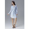 MODRÉ ŠATY VE STYLU KOŠILE M630 LIGHT BLUE (Velikost S)