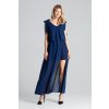 DLOUHÉ ŠATY M691 NAVY (Velikost S)