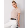 DÁMSKÉ BÉŽOVÉ TRIČKO STAHOVATELNÉ NA BOCÍCH (Velikost S)