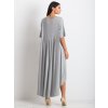 SVĚTLE ŠEDÉ DLOUHÉ ASYMETRICKÉ ŠATY (Velikost S/M)