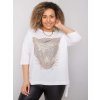 BÍLÉ DÁMSKÉ TRIČKO S KAMÍNKY (Velikost S/M)