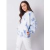MODRO-BÍLÁ DÁMSKÁ BATIKOVANÁ MIKINA (Velikost L/XL)