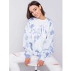 MODRO-BÍLÁ DÁMSKÁ BATIKOVANÁ MIKINA (Velikost L/XL)