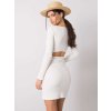 SMETANOVÉ  MINI ŠATY S PRŮSTŘIHEM NA ZÁDECH (Velikost S)