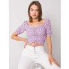 FIALOVÝ VZOROVANÝ DÁMSKÝ TOP (Velikost S)