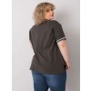 KHAKI DÁMSKÉ TRIČKO S KAMÍNKY (Velikost ONE SIZE)