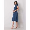TMAVĚ MODRÉ DŽÍNOVÉ MIDI ŠATY (Velikost 2XS)