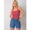 ČERVENÝ VZOROVANÝ PROŠÍVANÝ TOP (Velikost M)