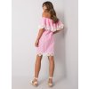 RŮŽOVÉ ŠATY SE SPADLÝMI RAMENY (Velikost 36)