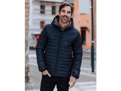 Nautilus pánska prešívaná bunda s kapucňou (Veľkosť S, Farba Tmavo modrá)