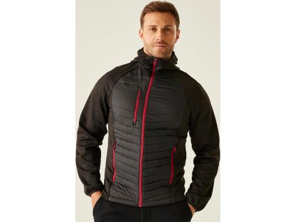 Pánská bunda s kapucňou Navigate Hybrid (Veľkosť S, Farba Čierna/Tmavo sivá)