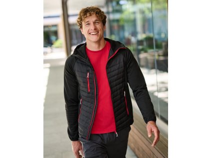 Pánská bunda s kapucňou Navigate Hybrid (Veľkosť S, Farba Čierna/Tmavo sivá)