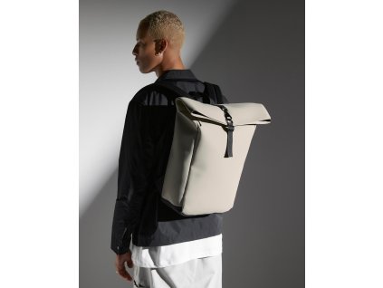 Matný PU ruksak Rolltop (Farba Čierna)