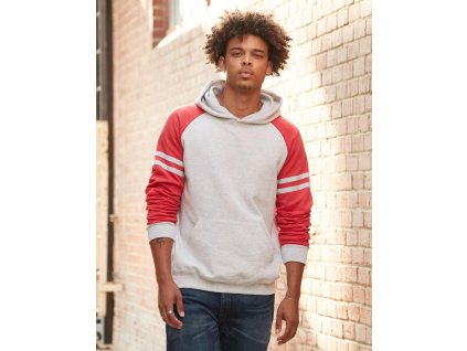 NuBlend Varsity Colour-Block mikina s kapucňou (Veľkosť S, Farba Oatmeal Heather / Black Ink)