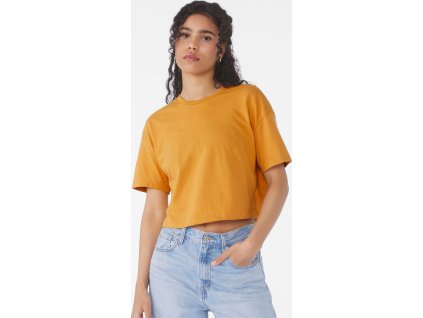 Jersey Crop dámske tričko (Farba Biela, Veľkosť S)