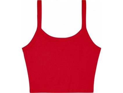 Dámske tielko Micro Rib Spaghetti Strap Tank (Veľkosť XS, Farba Solid White Blend)