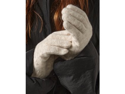 Pohodlné rukavice s rebrovanou manžetou (Farba Sivá melírová)