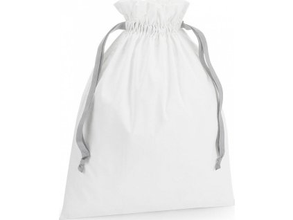 Bavlnená darčeková taška so sťahovacou stuhou (Veľkosť S, Farba Soft White/Black)