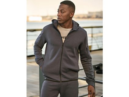 Mikina s kapucňou a zipsom Athletic (Farba Čierna, Veľkosť XS)