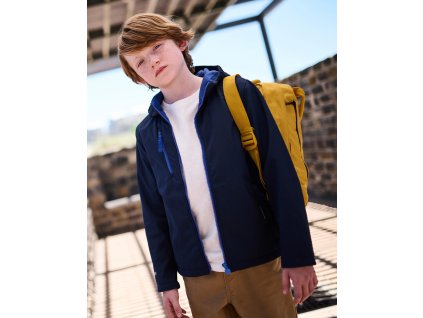 Detský 3-vrstvový softshell s kapucňou Ablaze (Farba Čierna/Červená, Veľkosť 3/4 roky)