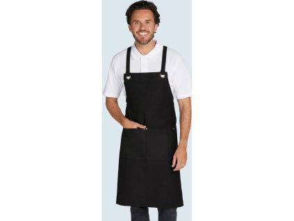 PROVENCE - prekrížená zástera s očkom a vreckom (Farba Natural)