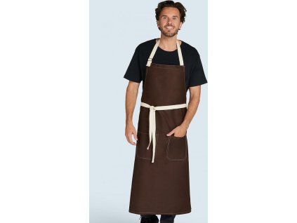 SANTORINI - kontrastná zástera s vreckom (Farba Čierna)