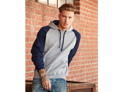 NuBlend Colour Block Raglan mikina s kapucňou (Veľkosť S, Farba Oxford / Black)