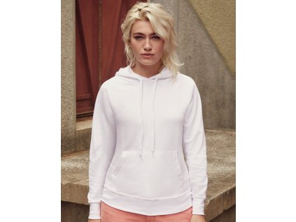 Dámska mikina s kapucňou Lightweight (Farba Biela, Veľkosť XS)