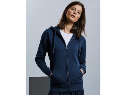 Dámska mikina s kapucňou na zips Authentic (Farba Biela, Veľkosť XS)