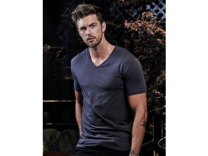 Pánske Strečové Tričko s V-výstrihom (Farba Biela, Veľkosť S)