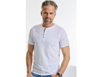 Pánske tričko Henley (Farba Biela, Veľkosť XS)