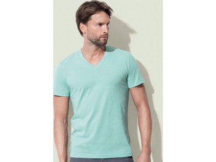 Organic Pánske tričko James V-neck (Farba Biela, Veľkosť S)