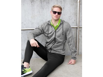 Pánska mikina Hooded Tee-Jacket (Veľkosť S, Farba Marl Grey)