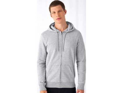 Mikina s kapucňou na zips Organic (Farba Biela, Veľkosť XS)