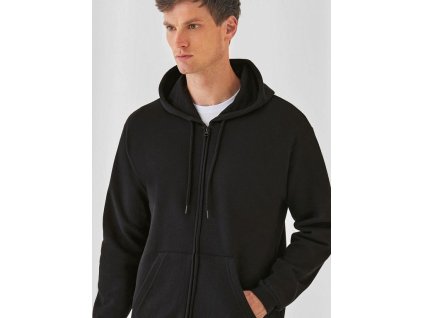 Unisex mikina s kapucňou a zipsom ID.205 50/50 (Farba Čierna, Veľkosť XS)