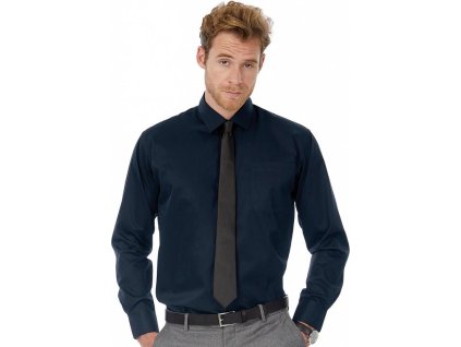 Pánska košeľa s dlhými rukávmi Sharp LSL/men Twill (Farba Biela, Veľkosť S)