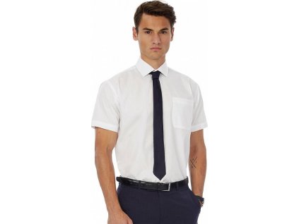 Pánska košeľa s kratkými rukávmi Smart SSL/men (Farba Biela, Veľkosť S)