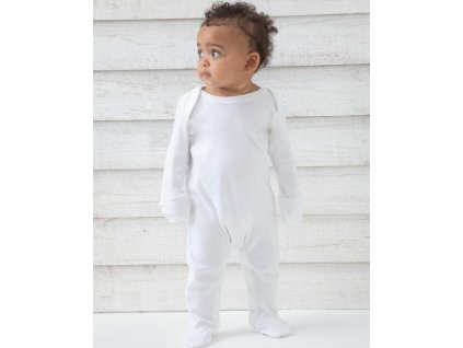Overal s rukavičkami pre bábätká (Farba Biela, Veľkosť 0/3 mesiace)