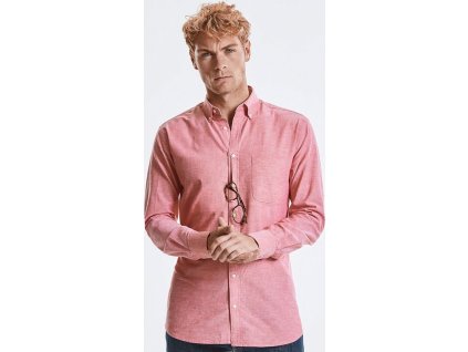 Pánska košeľa Tailored Washed Oxford Shirt (Veľkosť S, Farba White/Oxford Blue)