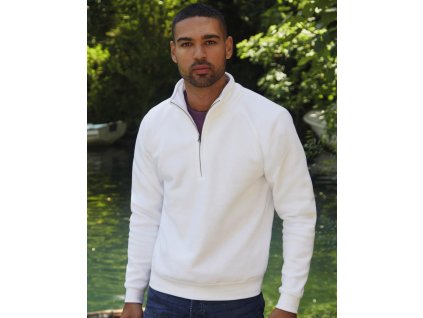 Mikina s krátkym zipsom (Farba Biela, Veľkosť S)